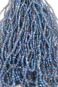 beads bicone 4mm clear half plated blue