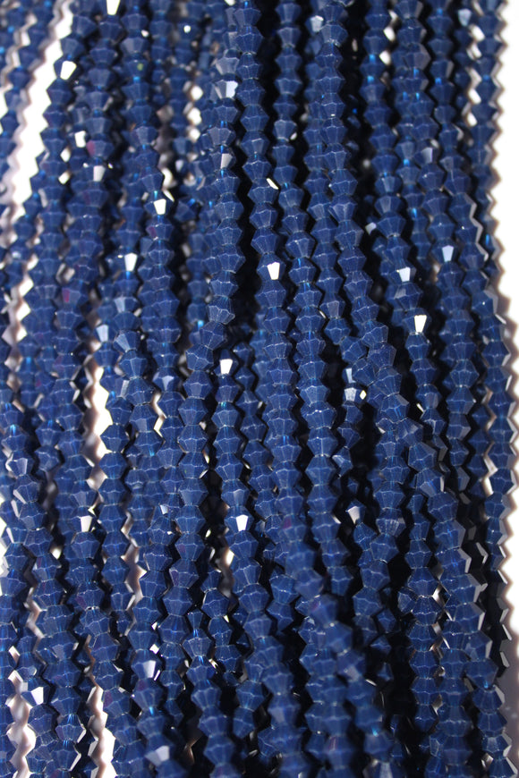 beads bicone 4mm opaque deep navy blue