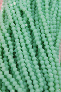 beads bicone 4mm opaque mint green