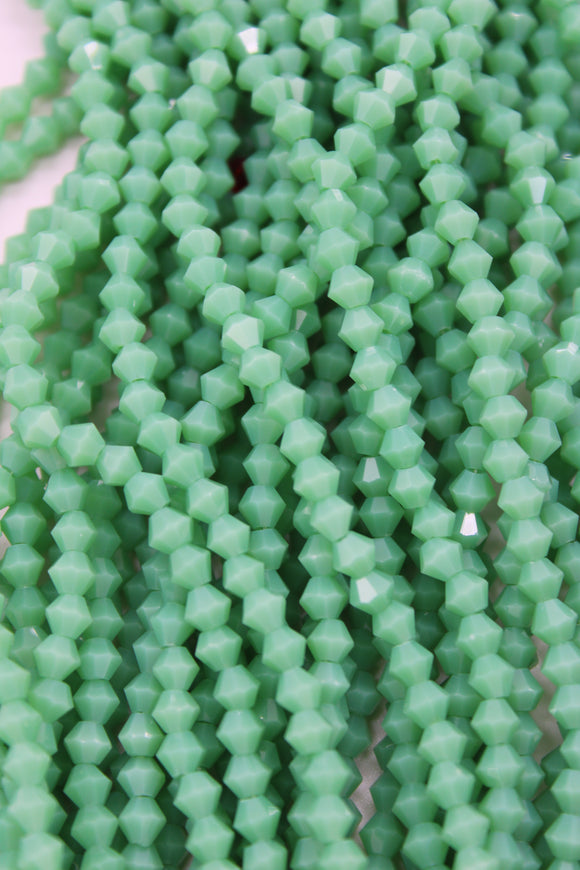 beads bicone 4mm opaque medium mint green