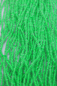 Czech size 11 neon colorlined green uv reactive