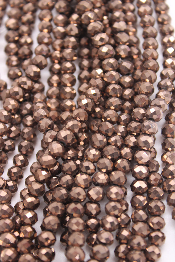 beads rondelle 6mm plated bronze