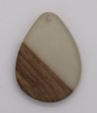 wood and resin pendant/cabochon wide drop smokey