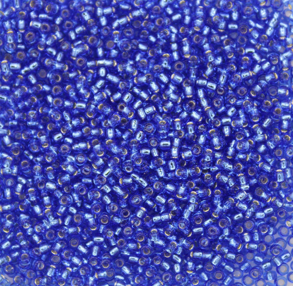 toho seed beads size 11 silver lined sapphire blue