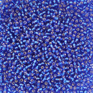 toho seed beads size 11 silver lined midnight blue