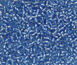 toho seed beads size 11 silver lined light sapphire blue
