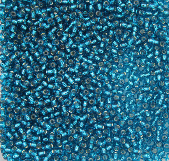 toho seed beads size 11 silver lined peacock blue