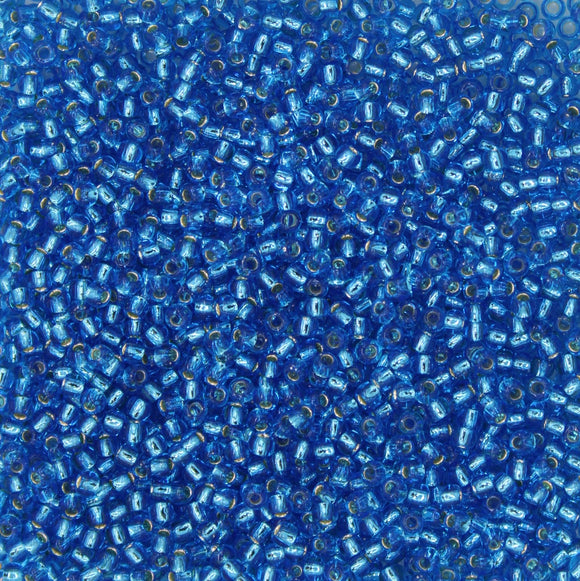 toho seed beads size 11 silver lined blue