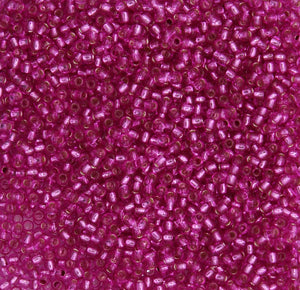 toho seed beads size 11 silver lined bright pink